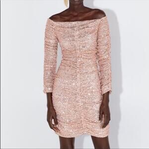 NWT Zara Blogger Draped Sequin Dress.